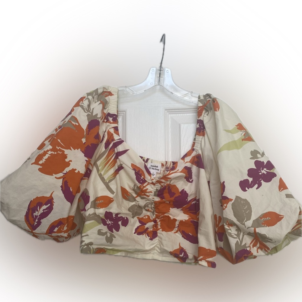 Tenickab The Drop crop top puff sleeves L